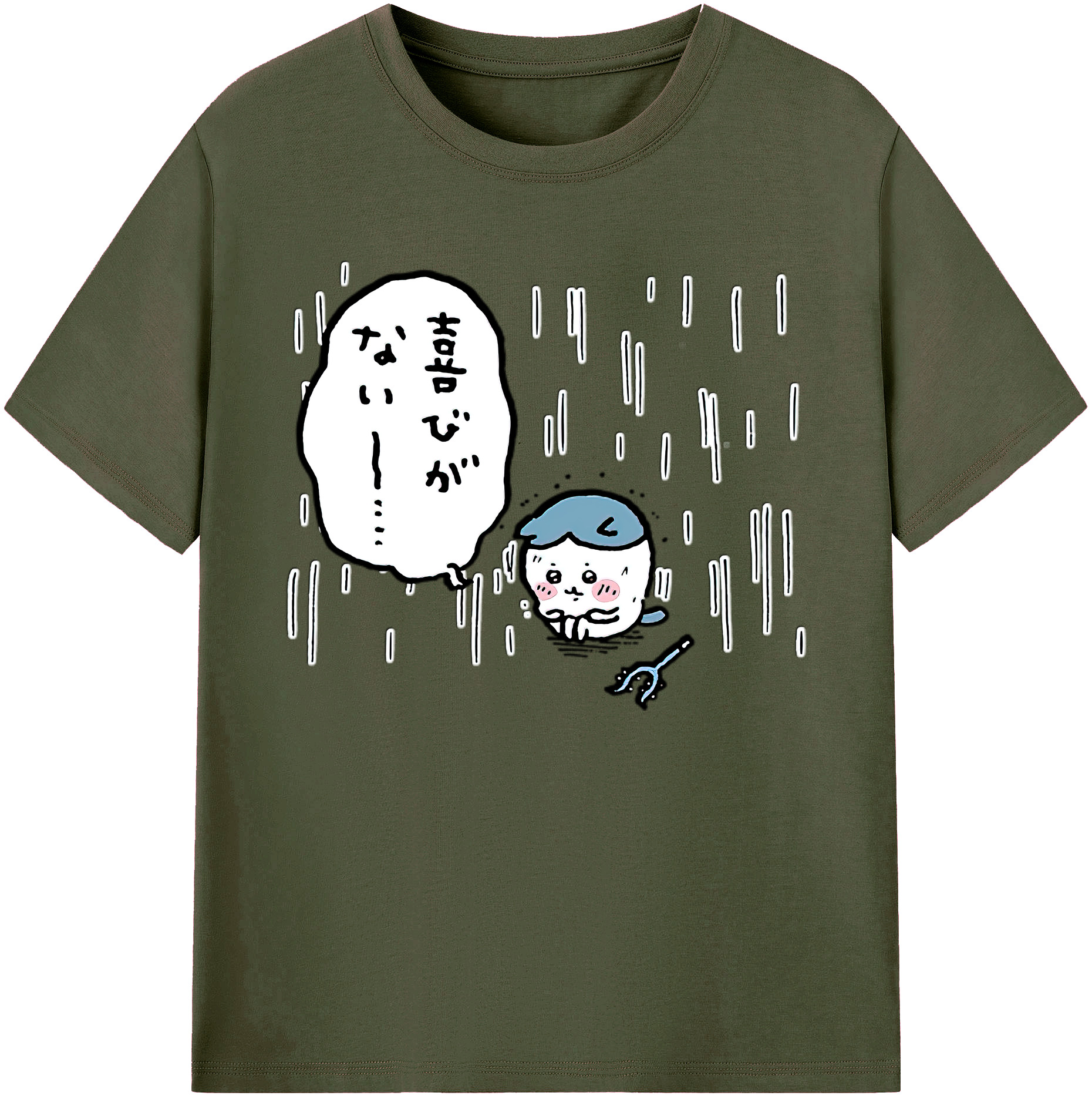 （画像用） ちいかわ ハチワレ Chii-kawa hachiware 綿100％ メンズ半袖Tシャツ｜肌触りやわらか＆通気性